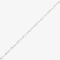 Womens Sterling Silver 16 Inch Singapore Chain Necklace