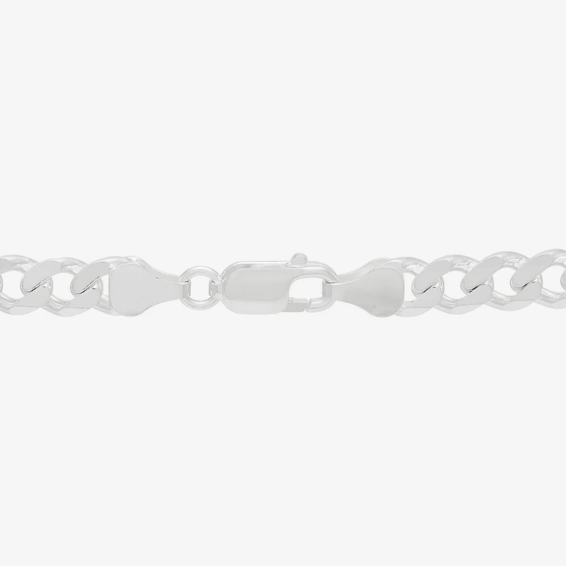 Mens Sterling Silver Inch Curb Chain Necklace