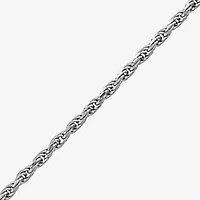 Womens Sterling Silver Inch Rope Chain Necklace