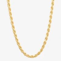Womens 24K Gold Over Silver 16 Inch Rope Chain Necklace