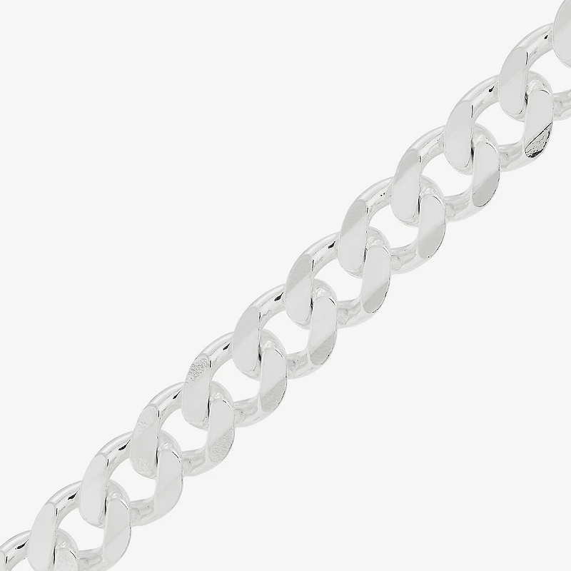 Mens Sterling Silver Inch Curb Chain Necklace