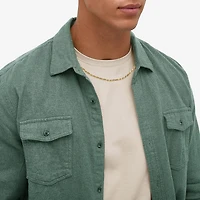 Mens 24K Gold Over Silver 16 Inch Rope Chain Necklace