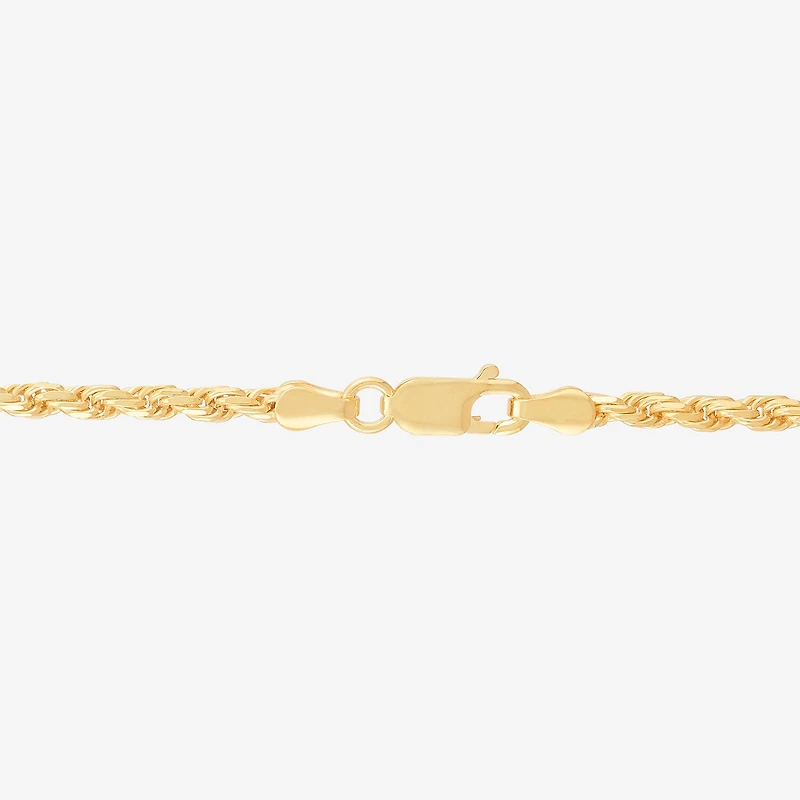 Womens 24K Gold Over Silver 16 Inch Rope Chain Necklace