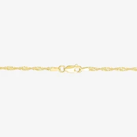 Womens 18K Gold Over Silver Inch Singapore Chain Necklace