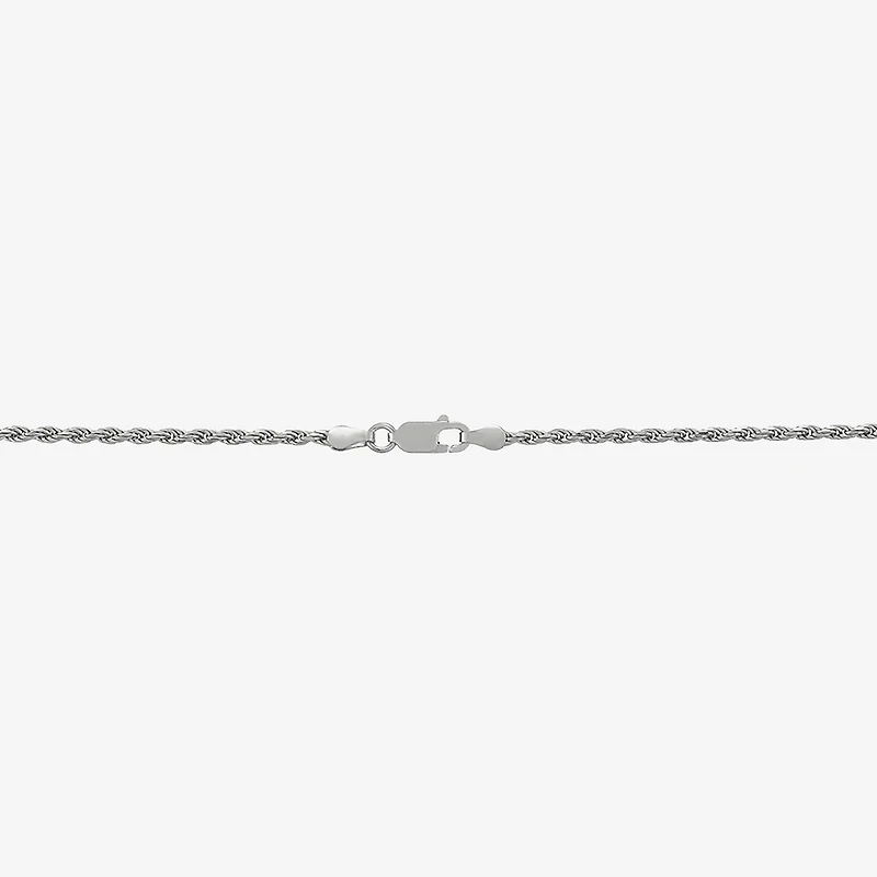 Womens Sterling Silver Inch Rope Chain Necklace