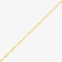Womens 18K Gold Over Silver Inch Singapore Chain Necklace