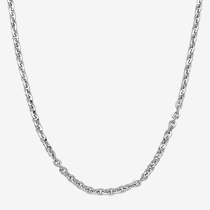 Womens Sterling Silver 24 Inch Cable Chain Necklace