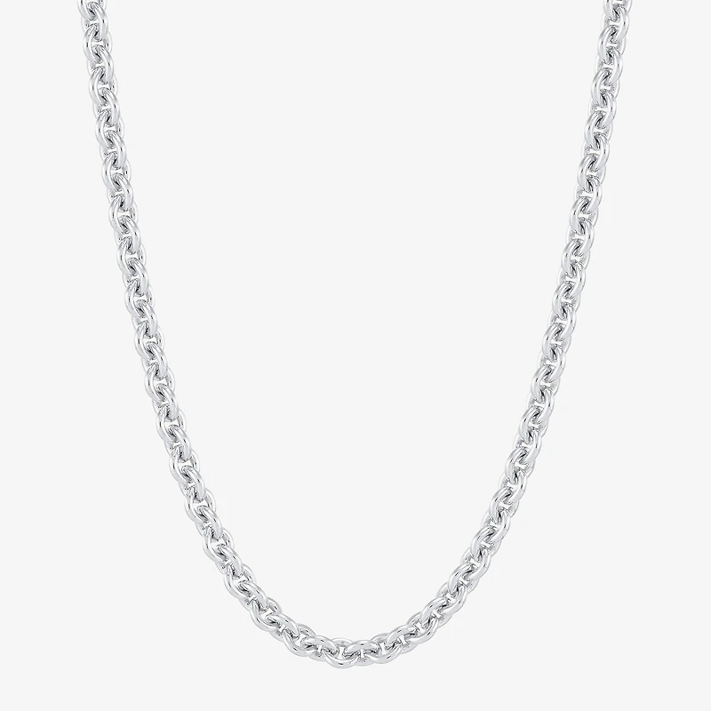 Womens Sterling Silver 24 Inch Rolo Chain Necklace