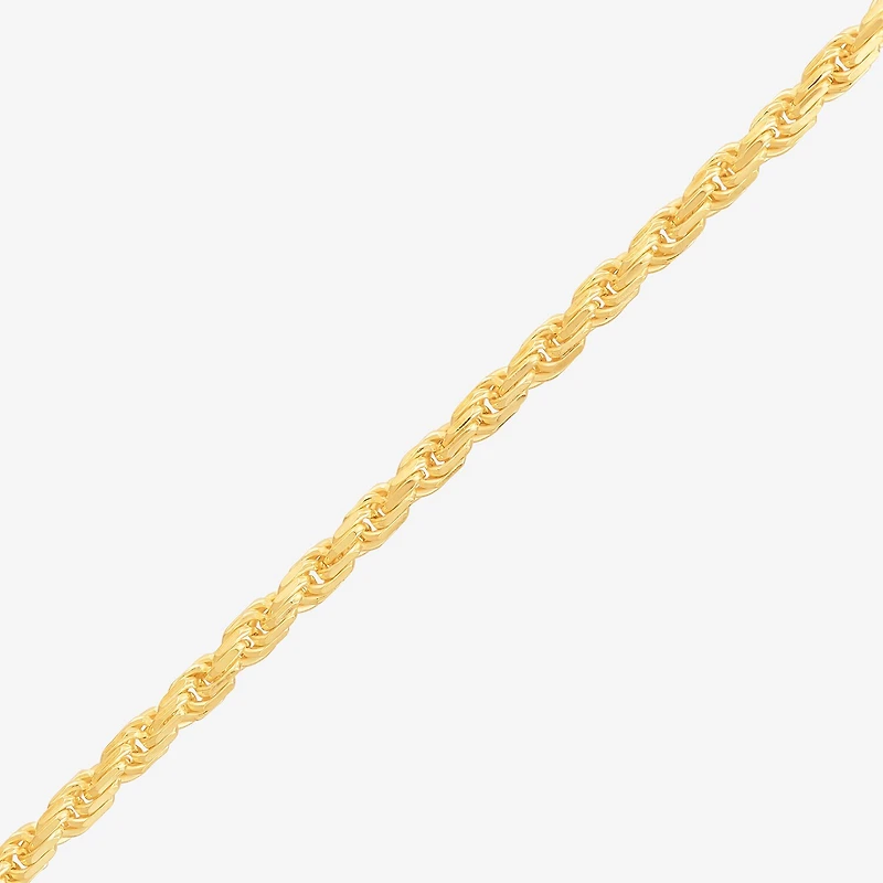 Womens 24K Gold Over Silver 16 Inch Rope Chain Necklace