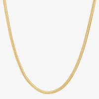 Womens 24K Gold Over Silver Inch Snake Chain Necklace