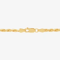 Mens 24K Gold Over Silver 16 Inch Rope Chain Necklace
