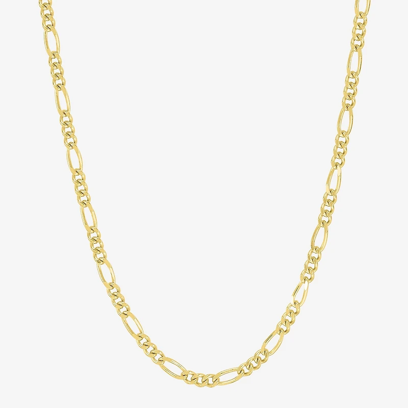 Mens 18K Gold Over Silver Inch Figaro Chain Necklace