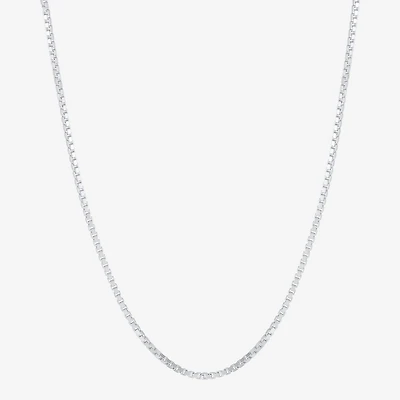 Womens Sterling Silver Inch Box Chain Necklace