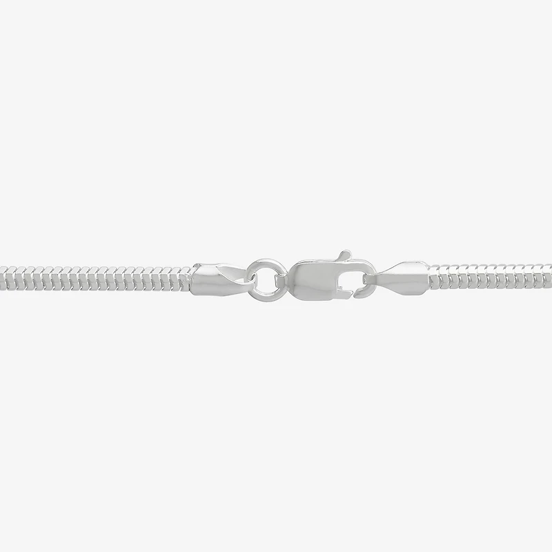 Womens Sterling Silver Inch Snake Chain Necklace