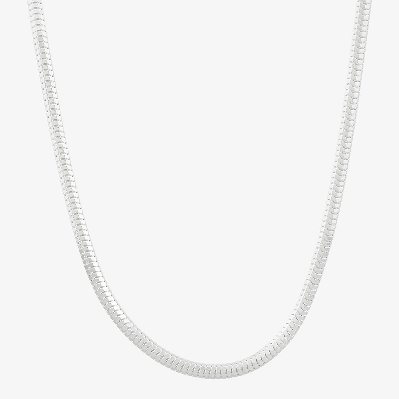 Womens Sterling Silver Inch Snake Chain Necklace
