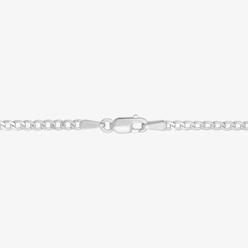 Womens Sterling Silver 24 Inch Curb Chain Necklace