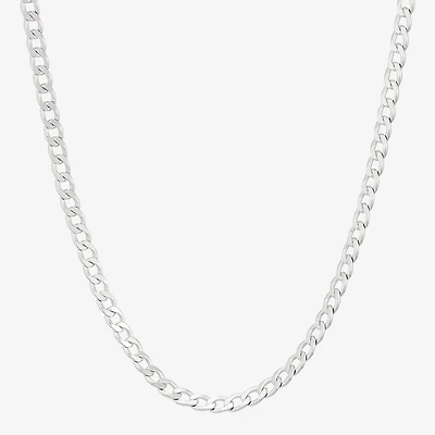 Womens Sterling Silver 24 Inch Curb Chain Necklace