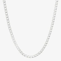 Womens Sterling Silver 24 Inch Curb Chain Necklace