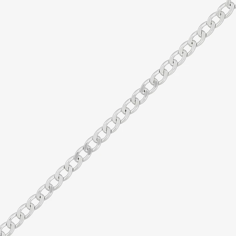 Womens Sterling Silver 24 Inch Curb Chain Necklace
