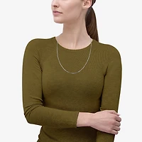 Womens Sterling Silver Inch Box Chain Necklace