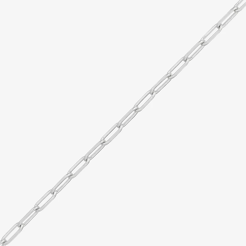 Womens Sterling Silver 24 Inch Paperclip Chain Necklace