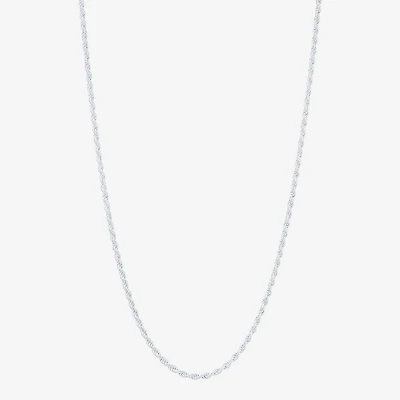 Womens Sterling Silver 16 Inch Rope Chain Necklace