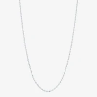 Womens Sterling Silver 16 Inch Rope Chain Necklace