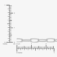 Womens Sterling Silver 24 Inch Paperclip Chain Necklace