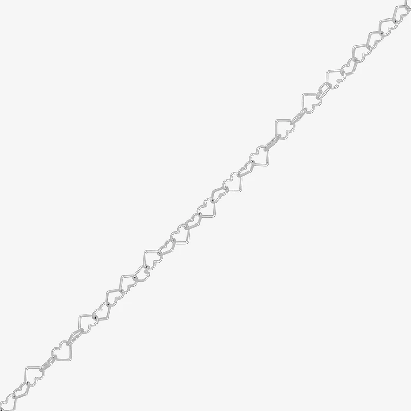 Womens Sterling Silver Inch Link Chain Necklace