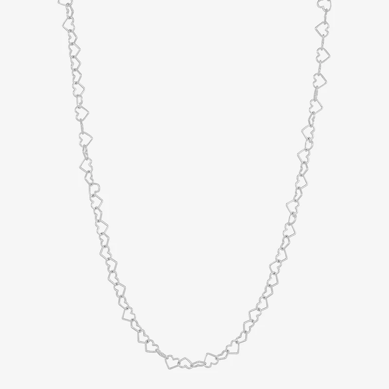 Womens Sterling Silver Inch Link Chain Necklace