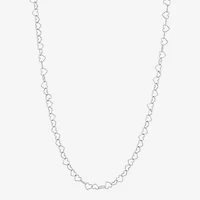 Womens Sterling Silver Inch Link Chain Necklace