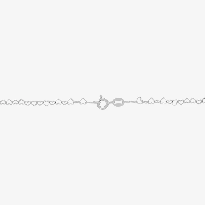 Womens Sterling Silver Inch Link Chain Necklace