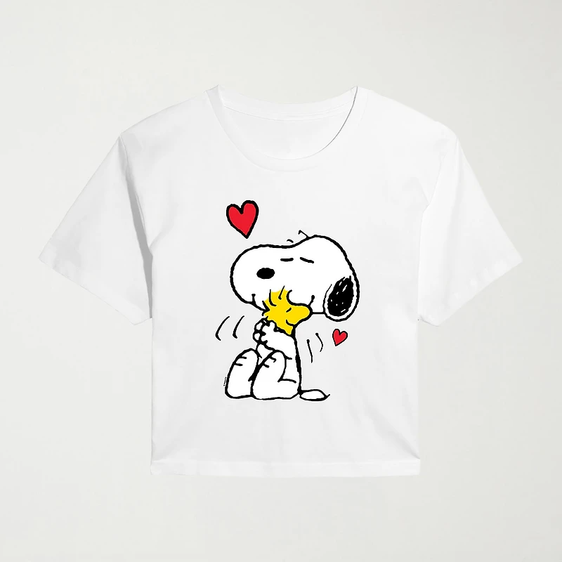 Hugs & Hearts Womens Juniors Crew Neck Short Sleeve Classic Fit Graphic T-Shirt