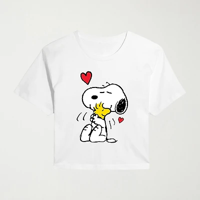 Hugs & Hearts Womens Juniors Crew Neck Short Sleeve Classic Fit Graphic T-Shirt