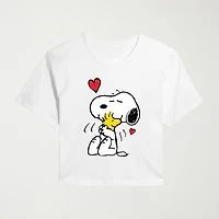 Hugs & Hearts Womens Juniors Crew Neck Short Sleeve Classic Fit Graphic T-Shirt