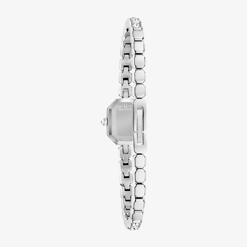 Bulova Box Set Bul Crystal Womens Silver Tone Stainless Steel 2-pc. Watch Boxed Set 96x168