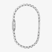 Bulova Box Set Bul Crystal Womens Silver Tone Stainless Steel 2-pc. Watch Boxed Set 96x168