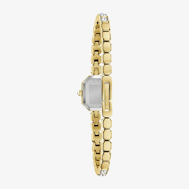 Bulova Box Set Bul Crystal Womens Gold Tone Stainless Steel 2-pc. Watch Boxed Set 98x143