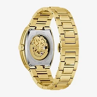 Bulova Maquina Mens Automatic Gold Tone Stainless Steel Bracelet Watch 97a207