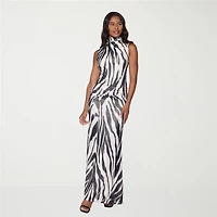 Premier Amour Womens Mock Neck Sleeveless Maxi Dress