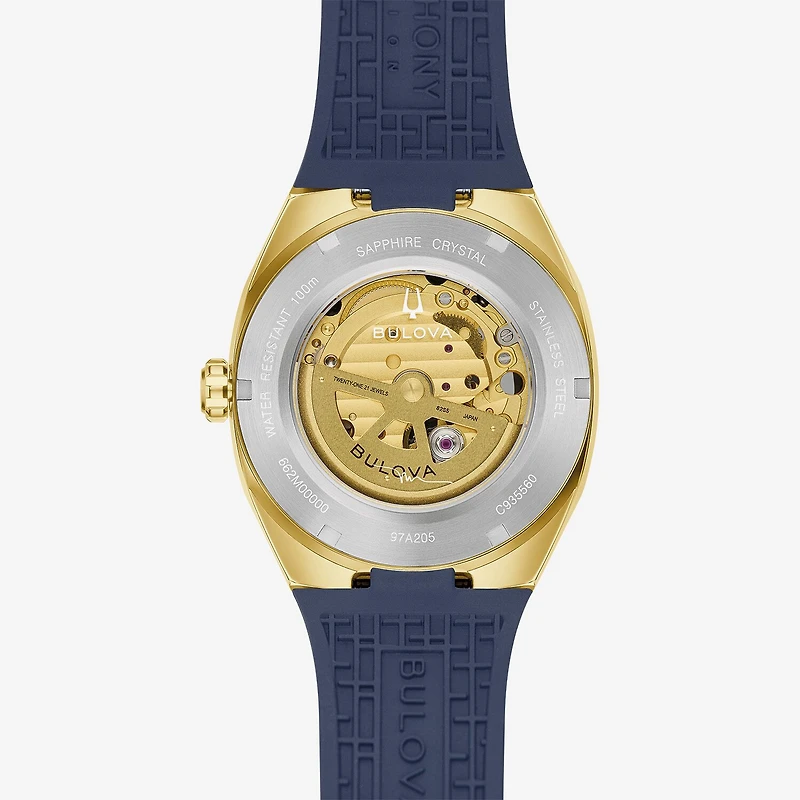Bulova Surveyor Lp Mens Automatic Blue Strap Watch 97a205