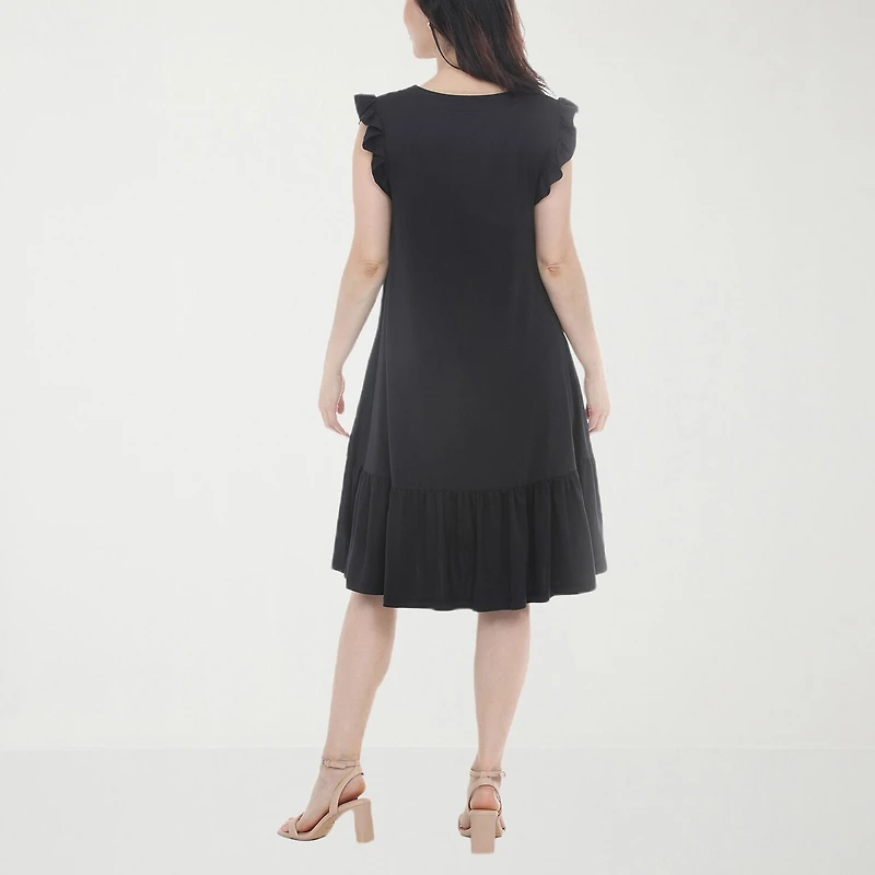 White Mark Maternity Womens Crew Neck Short Sleeve Shift Dress