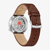 Bulova David And Gladys Wright House Mens Automatic Brown Leather Strap Watch 96b486