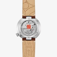 Bulova David And Gladys Wright House Mens Automatic Brown Leather Strap Watch 96b486