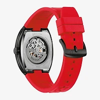 Bulova Maquina Mens Automatic Red Strap Watch 98a341