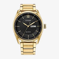 Citizen Classic Eco Mens Gold Tone Stainless Steel Bracelet Watch Aw0089-52e