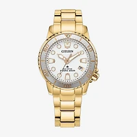 Citizen Dive 4 Womens Gold Tone Stainless Steel Bracelet Watch Eo2029-54a