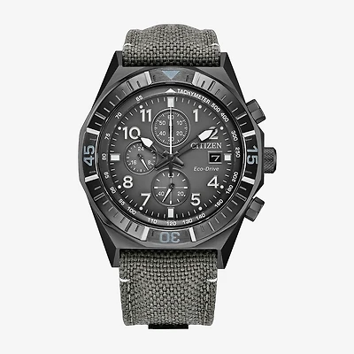 Citizen Nighthawk Sport Casual Mens Chronograph Gray Strap Watch Ca0897-04h