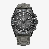 Citizen Nighthawk Sport Casual Mens Chronograph Gray Strap Watch Ca0897-04h