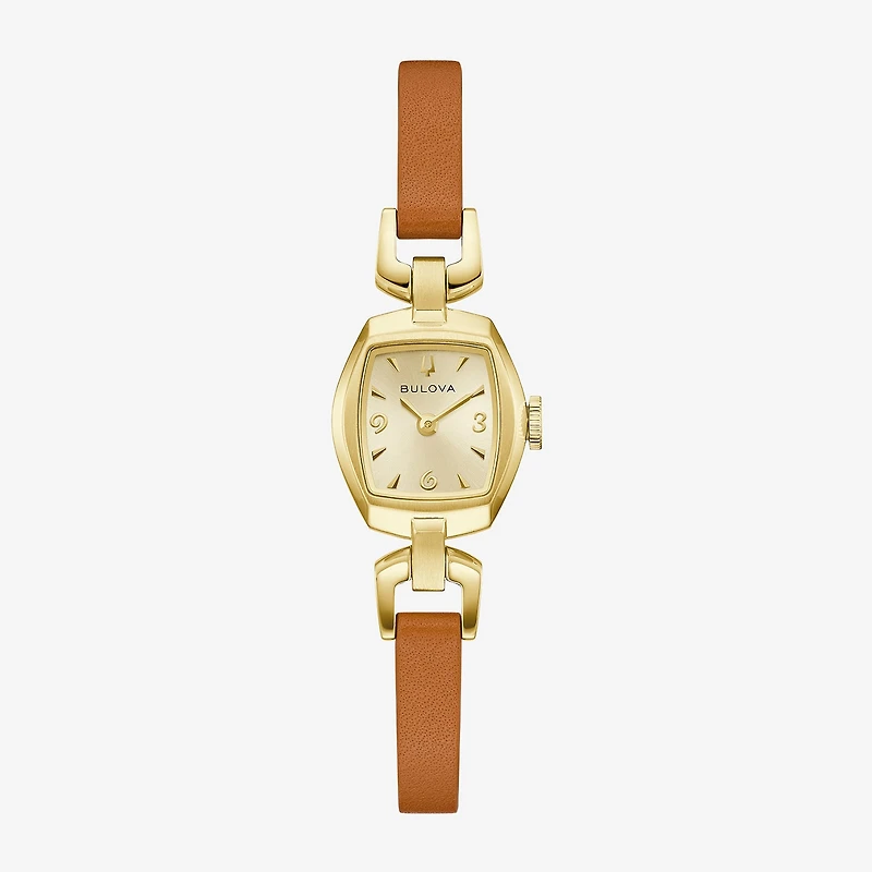 Bulova Goddess Of Time Womens Brown Leather Strap Watch 97l202